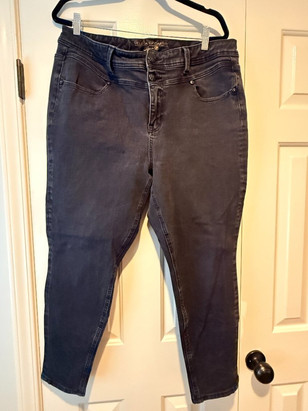 Melissa McCarthy Seven7 Pencil 4 Way Stretch Jeans 18W Charcoal